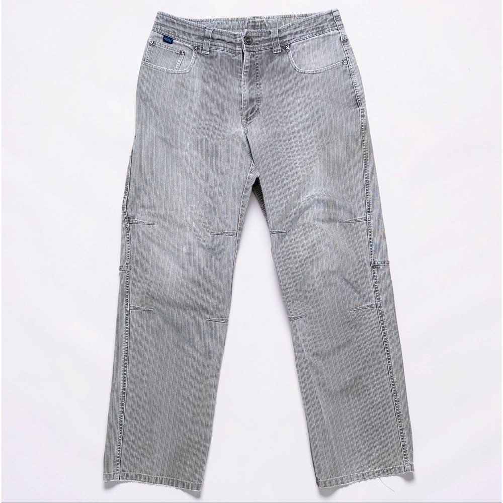 Kuhl Men's 34x32 Gray Striped Work Pants Outdoor Hiking Distressed